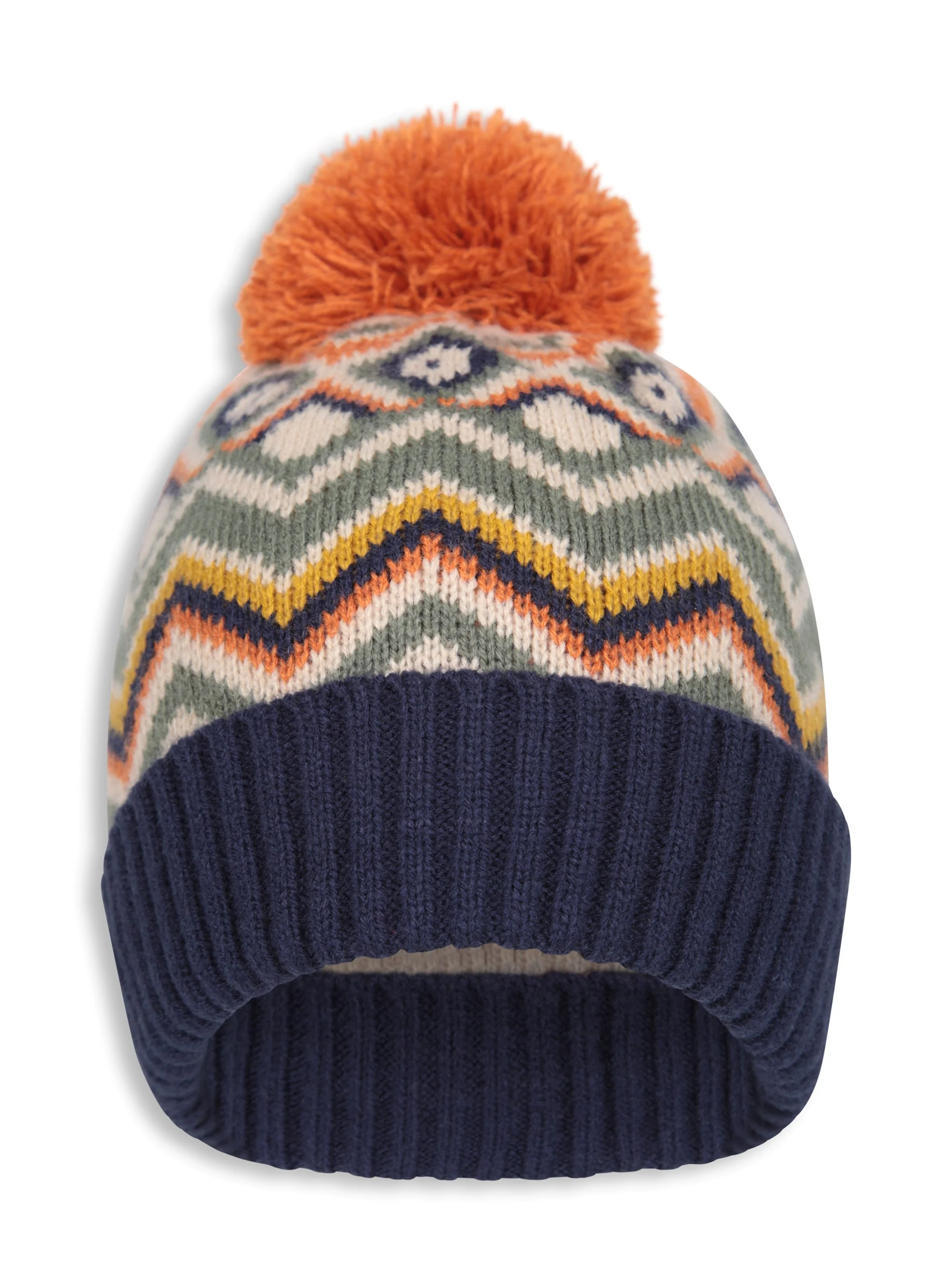 EMS Kids Fleece Lined Chevron Pom Beanie - Image 5